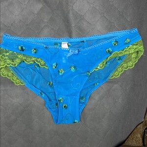Victoria's Secret Blue and Green Lace Panties